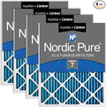 Nordic Pure 16x20x1 (Actual Size: 15 1/2 x 19 1/2 x 3/4) Pleated Air Filters MERV 7 Plus Carbon 4 Pack