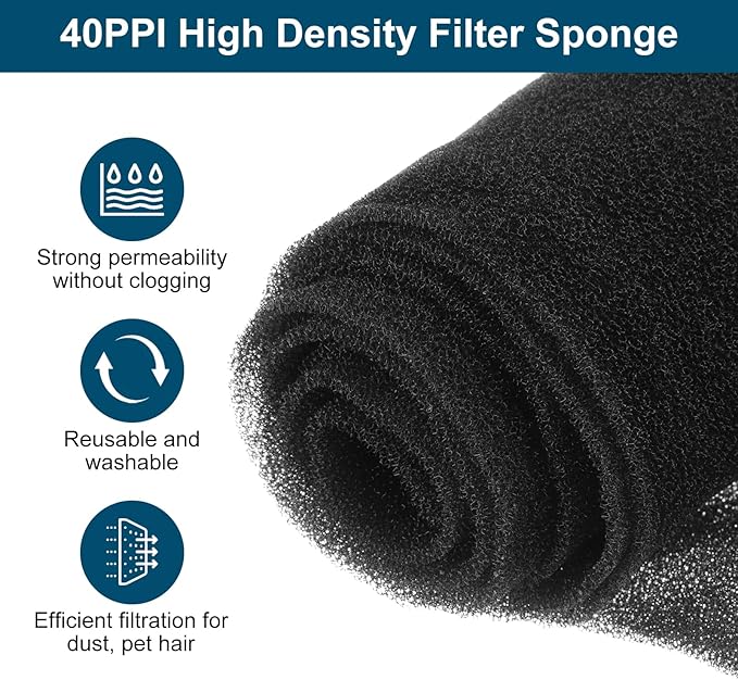 PATIKIL 79" x 16" x 0.2" Air Conditioner Filter Replacement, 2Pcs Washable Reusable Cut to Fit Foam Filter Air Filter for RV AC Vent Window Purifiers Computer, 40PPI