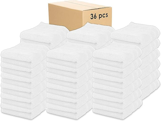 Kaufman - Premium Hand Towels Set for Bathroom, Spa, Gym, and Face Towel 100% Cotton Ring Spun, Ultra Soft Feel and Highly Absorbent Towels (White, 36-PK)-FlexoryFit