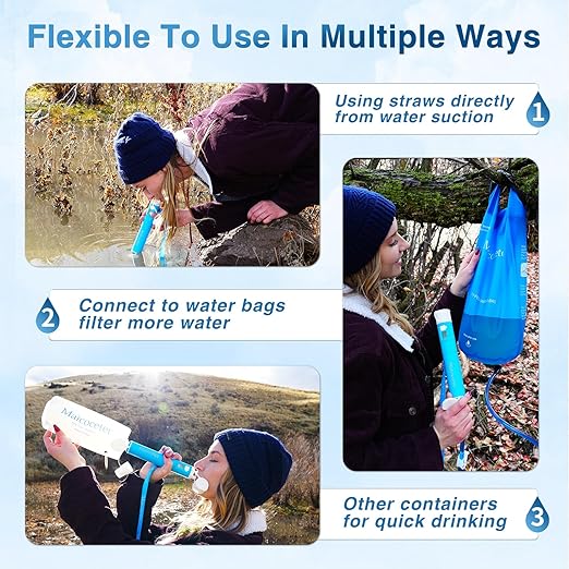 Membrance Replacement (4 Pack) for Water Filter Straw, Portable Replacement Filter for Camping, Hiking & Emergency Preparedness