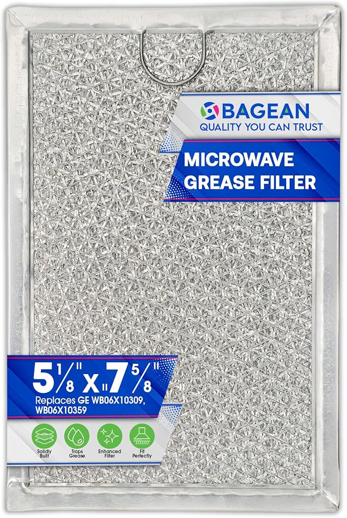 Microwave Filter Replacement 7.64” x 5.12” for GE WB06X10309 WB06X10359 Microwave Grease Filter - Also Fit’s LG Kenmore and More - Filters Kitchen Oven Air Entering Over the Range Vent Fan