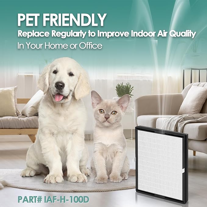 Idylis Air Purifier Replacement Filter D for Filtrete and Idylis Air Purifier IAP-10-280 IAP10280 AC-2118 AC-2123 and Idylis Air Purifier Filters IAF-H-100D, 2 HEPA Filter & 2 Extra Carbon Pre-filter