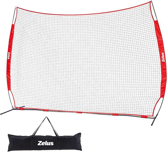 ZELUS Collapsible Barricade Backstop Net 12x9 ft, Net for Lacrosse, Baseball, Basketball, Soccer, Field Hockey and Softball Practice Barrier, Portable Hitting Net for Backyard, Park, with Carry Bag