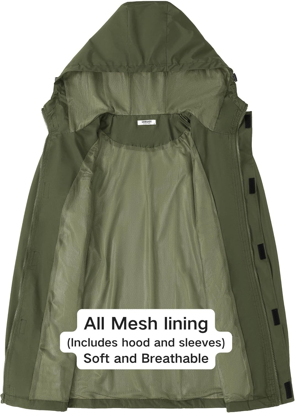 COOFANDY Men's Rain Jacket Waterproof With Hood Lightweight Packable Shell Raincoat Windbreaker For Cycling Golf Travel