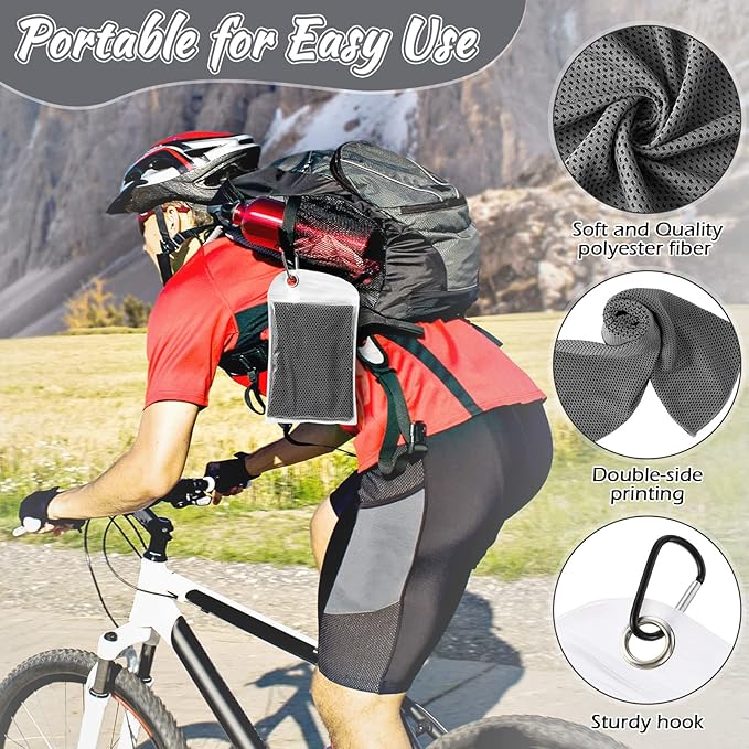 20 Pcs Cooling Towel 40" x 12" Ice Towel for Neck and Face Microfiber Chilly with Bag Breathable Yoga Gym Stay Cool Towels Sweat Rag for Workout Running Camping Pilates Beach Accessories (Dark Gray)-FlexoryFit