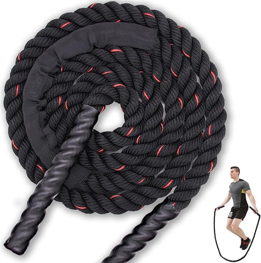 Jump Rope, Weighted Jump Rope for Men Women, 2.8lb Heavy Jumping Ropes for Fitness, Adult Skipping Rope for Home Gym Exercise, Improve Strength and Building Muscle Workout Equipment-FlexoryFit