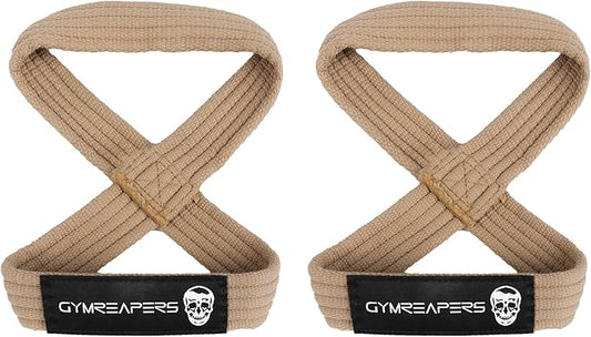 Gymreapers Figure 8 Lifting Straps For Deadlift, Powerlifting, Strongman, & Cross Training Strong Weightlifting Wrist Straps For Men, Women-FlexoryFit