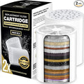 AquaHomeGroup 20-Stage Premium Shower Filter Replacement Cartridge with Spin Propeller 2-Pack (No Housing) - Water Filter Refill Compatible with Any Shower Filter of Similar Design 15 and 20 Stages