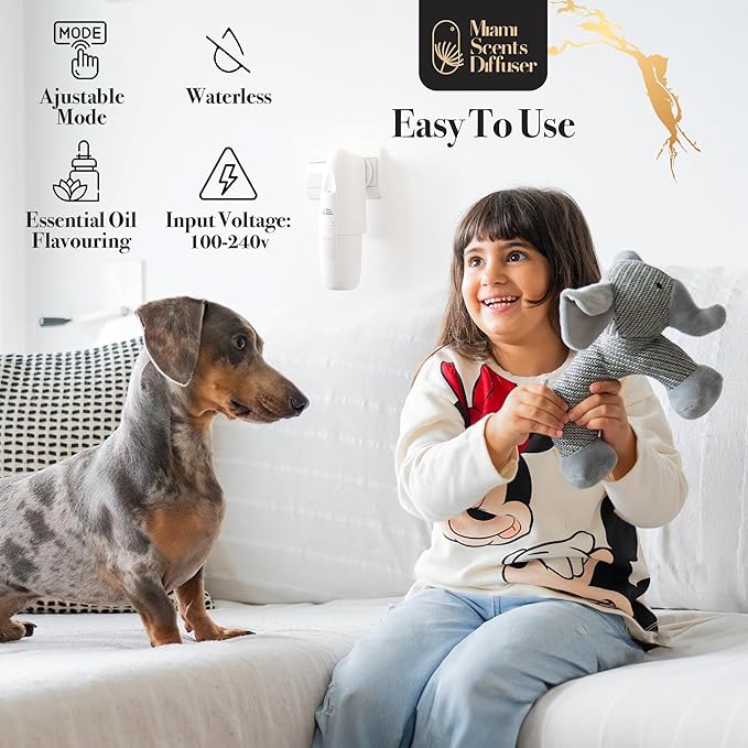 Plug in Wall Waterless Diffuser + Secret Hotel Essential Oils 4 Fl Oz Included Coverage Up to 500 SqFt Smart Bluetooth App Control Scent Air Machine for Home, Office and Spa Ideal for Aromatherapy.