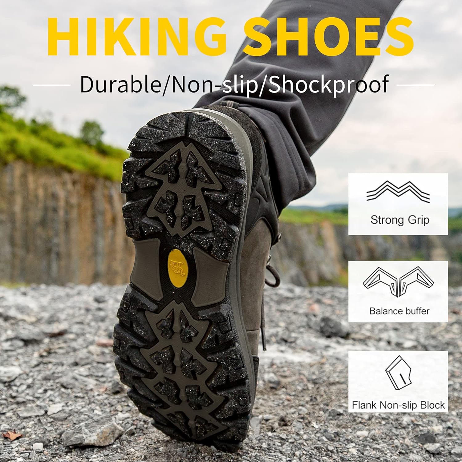 CAMEL CROWN Hiking Shoes Men Trekking Shoe Low Top Outdoor Walking Waterproof Leather Trail Sneakers