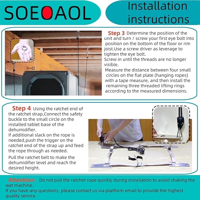 Upgraded 5822 Dehumidifier Hanging Kit for AprilAire Crawl Space dehumidifier, Basement, Whole-House Dehumidifier Models E100, E130, 1820, 1830, 1870, 1852, 1850, 1872,E070, E080,