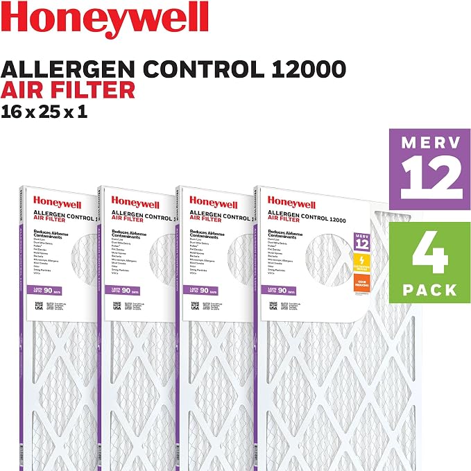 Honeywell 16x25x1 MERV 12 Electrostatic Pleated HVAC AC Furnace Air Filter | - Image 2