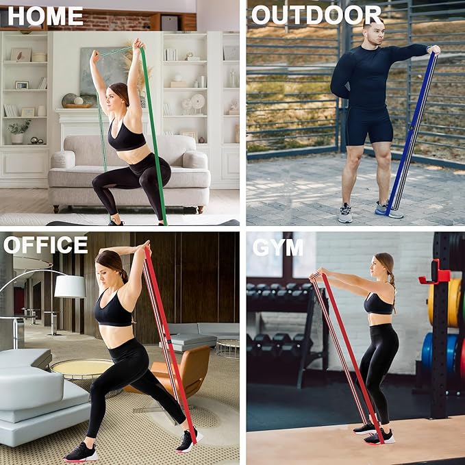 Fabric Resistance Bands for Working Out, 3 and 4 Levels Booty Bands Long Resistance Bands for Women and Men | Elastic Bands for Exercise Bands Resistance Workout Bands Resistance-FlexoryFit