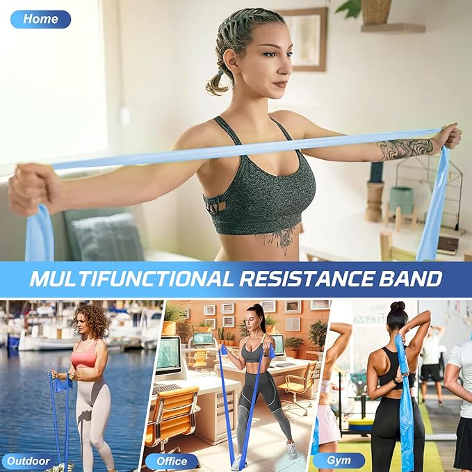 5 Pcs Resistance Bands, Professional Exercise Bands Elastic Stretch Bands for Fitness Yoga Pilates Stretching Strength Training, Workout Bands for Women and Men Home Gym-FlexoryFit