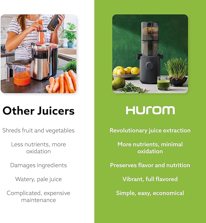 Hurom H310A Personal Self Feeding Slow Masticating Juicer (Matte Black)-FlexoryFit