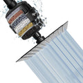 NearMoon Square Shower Head and 15 Stage Shower Filter Combo, High Pressure Filtered Head for Hard Water, Improves the Condition of Your Skin, Hair (Matte Black)