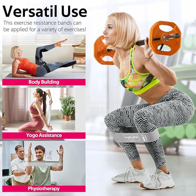 Fabric Resistance Bands for Working Out - Booty Bands for Legs -Glutes Training for Women and Men - Exercise Bands for Squats, Yoga, Physical Therapy -Home Gym Fitness-FlexoryFit