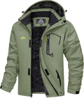 MAGCOMSEN Men's Winter Coats Water Resistant Ski Snow Jacket Warm Fleece Jacket Parka Raincoats With Multi-Pockets