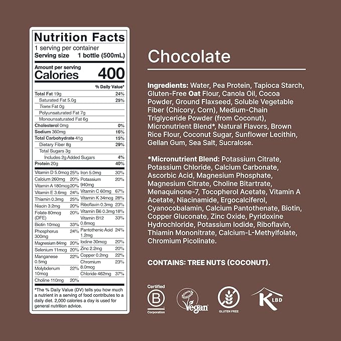 Huel Ready-to-Drink | Chocolate Meal Replacement Drink | High Protein Drink | Nutritionally Complete, Low Sugar, High Fiber, Plant Based, Vegan, Healthy | 20g Protein Per Bottle | 16.9 Fl Oz (12 Pack)-FlexoryFit