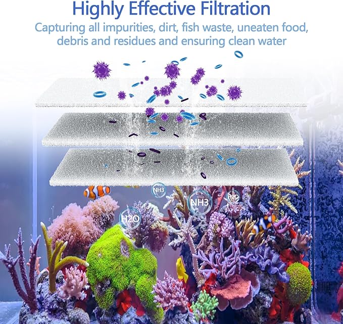 Classic Koi Pond Filter Pad, 18” x 72" Thick Aquarium Filter Floss Roll Reusable Cut to Fit Aquarium Media Pad for Outdoor Koi Ponds, Aquariums, Fish-Safe Polyester Material