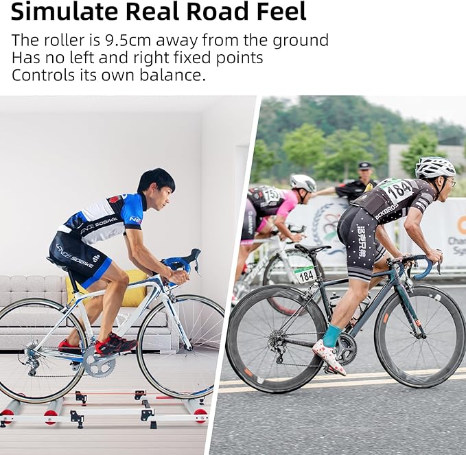 ROCKBROS Bike Rollers Adjustable Bike Trainer Stand Foldable Indoor Cycling Bicycle Roller with Resistance for MTB Road Bike Exercise