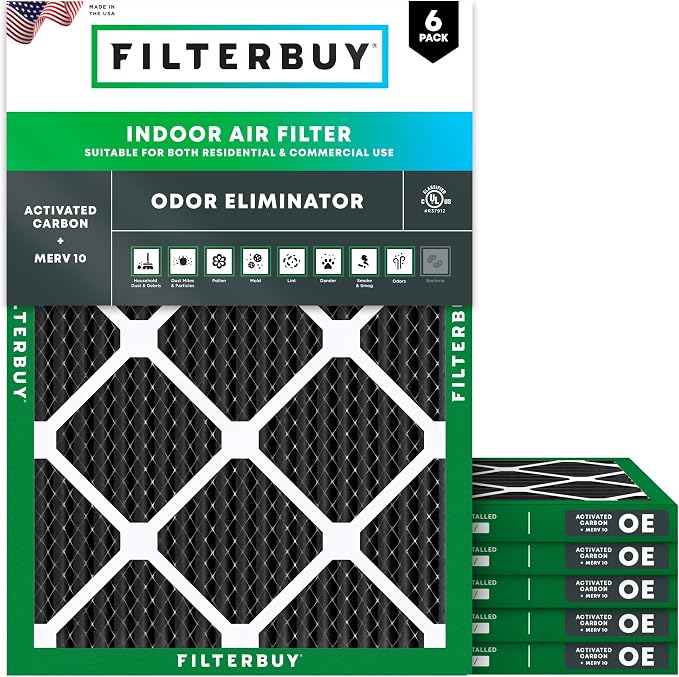 Filterbuy 20x23x1 Air Filter MERV 10 Odor & Allergy Defense by Filterbuy