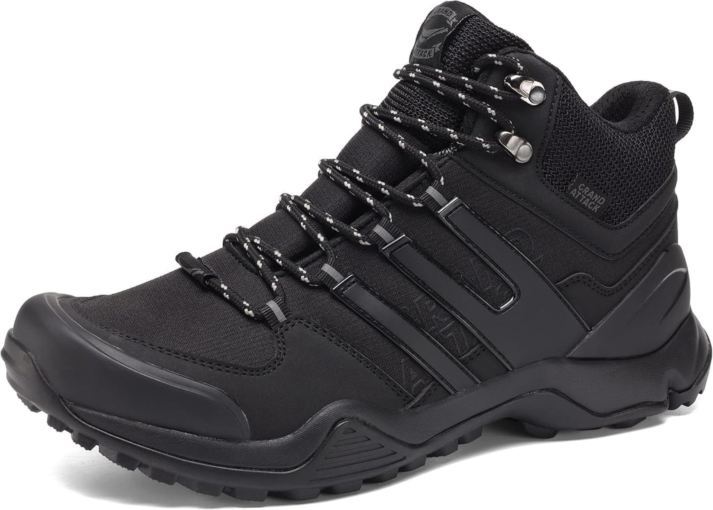Men's Mid Waterproof Hiking Boots Lightweight Approach Trekking Comfortable Backpacking Non Slip Work Shoes Outdoor Camping Travel Cross Trainer Sneakers