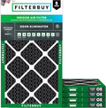 Filterbuy 16x30x1 Air Filter MERV 8 (MPR 700) Odor Eliminator Replacement (5-Pack), Electrostatic Pleated HVAC AC Furnace Filters w/Activated Carbon, Made in USA (Actual Size: 15.75 x 29.75 x 0.75)
