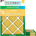 Filterbuy 17.5x23.5x1 Air Filter MERV 11 (MPR 1200) Allergen Defense Replacement (3-Pack), Electrostatic Pleated HVAC AC Furnace Filters, Made in USA (Actual Size: 17.38 x 23.38 x 0.75)