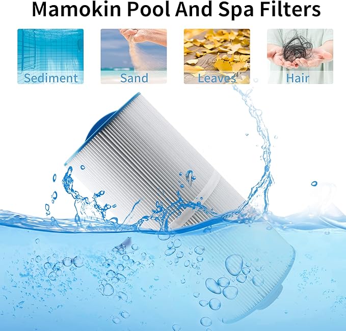 Spa Filter 6CH-960 Replaces Jacuzzi Filters J-300 J-400, Unicel 6CH-960, Pleatco PJW60TL-F2S, Filbur FC-2800, 6540-476, 6540-383, Hot Tub Filter with Closed Handle(Not be Removed)- 2 Pack