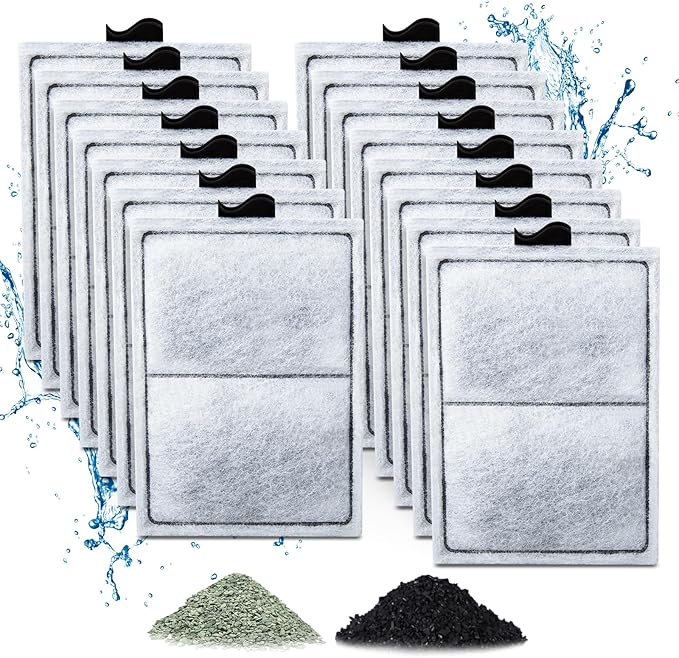 15 Pack PF-L Filter Cartridges Compatible with Top Fin Silenstream PF20, PF30, PF40 and PF75 Power Filters, Remplacement Aquarium Carbon Cartridge with Zeolite