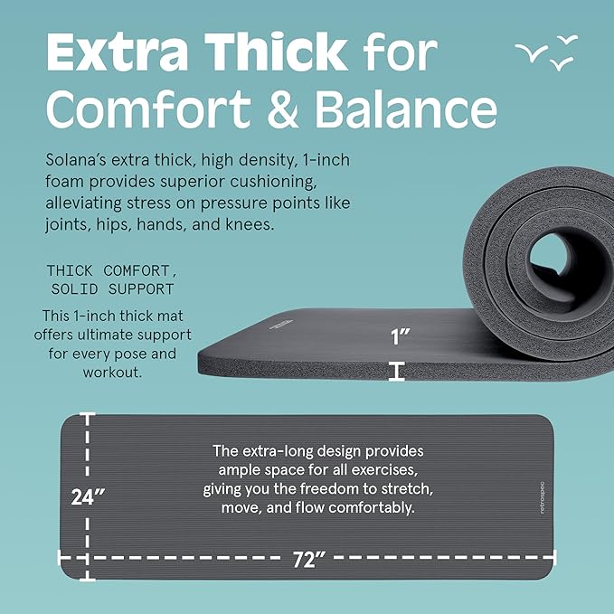 Retrospec Solana 1 inch Yoga Mat-FlexoryFit