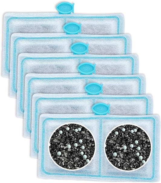 6 Pack Upgraded EF-S Fish Tank Filters Compatible with Top Fin EF-S Filter Cartridges, Aquarium Fish Filters for BF5 BETTAFLO, Filter Cartridge Compatible with Top Fin Aquarium