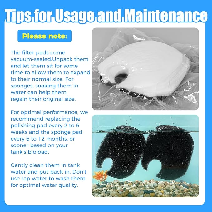 AQUANEAT 16 pcs Replacement Canister Filter Pads Compatible with AMOSIJOY/PONDFORSE 172/225/265GPH Aquarium Filter Media Generic Floss