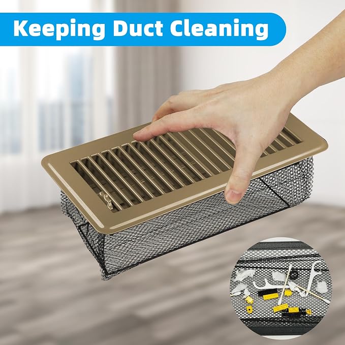 4 x 8'' Floor Vent Cover Trap, Floor Vent Screen Net - Image 2
