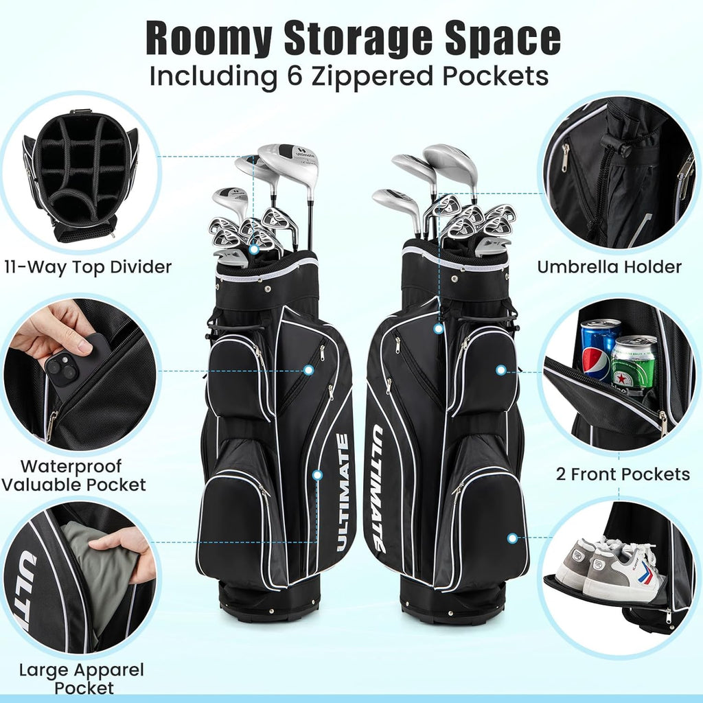 Tangkula 9/10/12 Pieces Women's Complete Golf Clubs Set, Golf Club Package Set with 460CC Driver, Fairway Wood & Hybrid, Irons, Putter, Portable Regular Golf Club Set