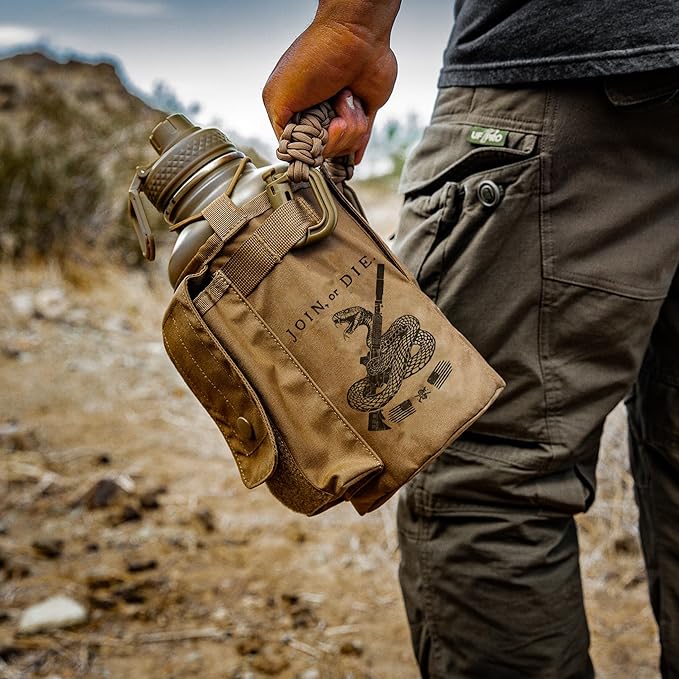 Iron InfideI Battle Bottle Sleeve - 64 oz and 32 oz Water Bottle Sleeve Only for Half Gallon 1L Steel Water Bottle | Rugged Cover with Molle for Versatile Design with Storage for Phone, Wallet & Keys-FlexoryFit