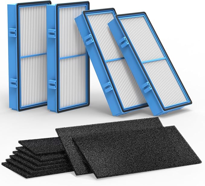 Colorfullife Replacement Filters for Holmes AER1 HEPA Type Total Air Filter Replacement Filters for HAPF30AT and HAP242-NUC, 4 HEPA + 8 Carbon Booster Filters