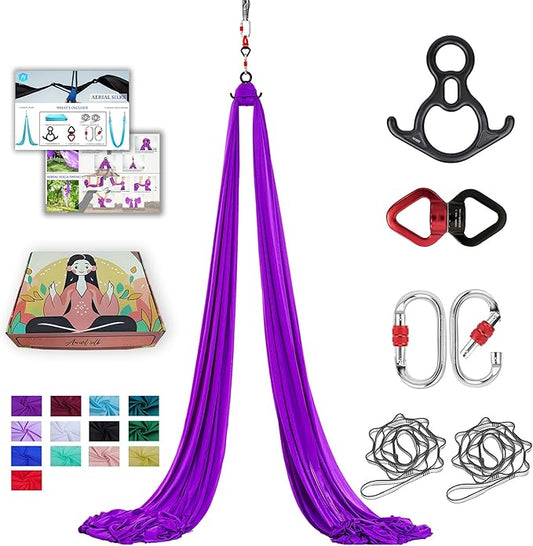 Aerial Silks 11 Yards Aerial Silks For Home Aerial Yoga Swing Aerial Yoga Hammock Swing Aerial Silk For Gymnastics-FlexoryFit