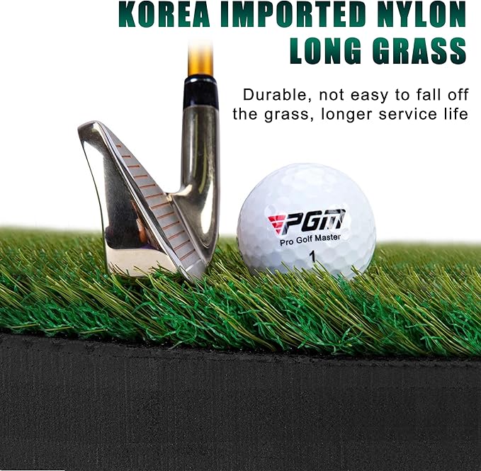 PGM 40"x 40" Golf Practice Mat - 4 Adjustable Simulation Slopes Golf Mats - Golf Hitting Mat - Golf Mats Practice Indoor Outdoor - Golf Training Mat - Golf Swing Trainer Aid
