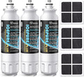 ICEPURE PLUS ADQ73613401 NSF/ANSI 53 NSF/ANSI 42 Certified Compatible with LG LT800P, LT800PC, ADQ736134, ADQ73613402, LSXS26326S, 46-9490, Refrigerator Water Filter and LT120F® Air Filter, 3 Combo