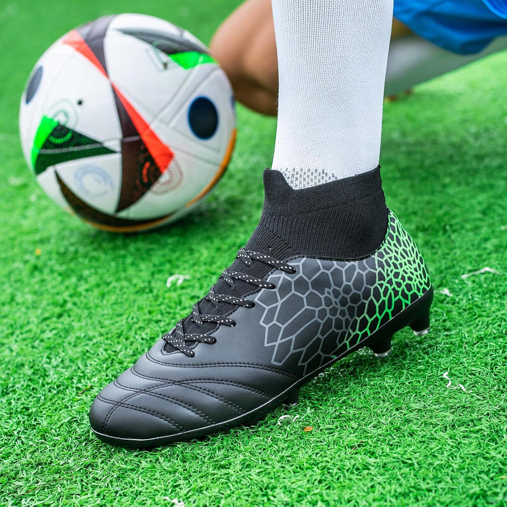 Boys Girls Soccer Cleats Youth Training Football Cleats High-top Soccer Shoes for Little/Big Kid