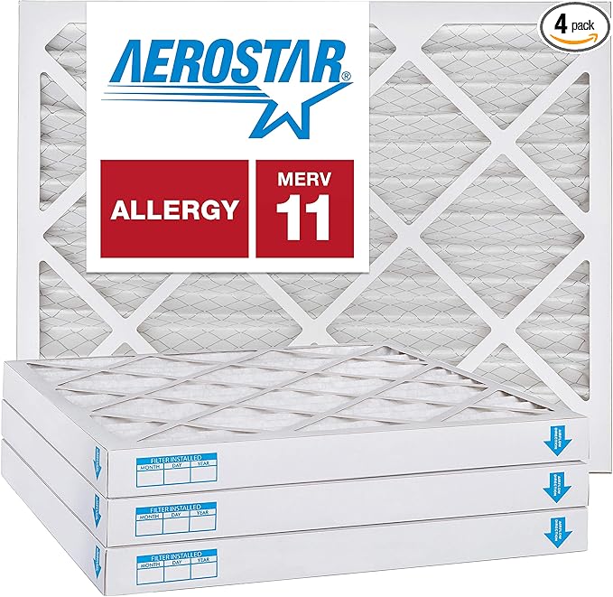 Aerostar 16x22x2 MERV 11, Pleated Air Filter, 16x22x2, Box of 4, Made in the USA