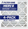 Filter King 14.5x14.5x1 Air Filter | 4-PACK | MERV 8 HVAC Pleated A/C Furnace by FilterKing