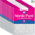 Nordic Pure 14x24x1 (13 3/4 x 23 3/4 x 3/4) Tru Mini Pleat MERV 8 AC Furnace Air Filters 12 Pack