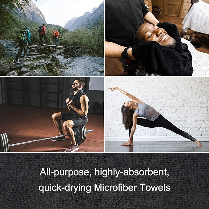 Arkwright Microfiber Gym Towel - Pack of 12 - Super Soft, Quick Dry Workout Sweat Towels, 300 GSM Lightweight & Absorbent for Sports, Working Out, Yoga, and Spa, 16 x 27 in, Hunter Green-FlexoryFit