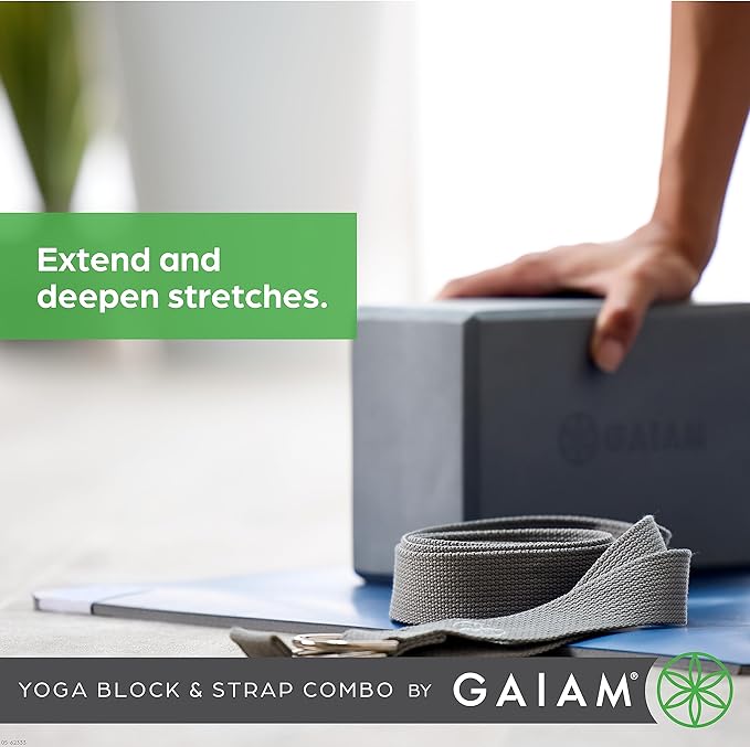 Gaiam Yoga Block - Supportive Latex-Free Eva Foam - Soft Non-Slip Surface with Beveled Edges for Yoga, Pilates, Meditation - Yoga Accessories for Stability, Balance, Deepen Stretches-FlexoryFit