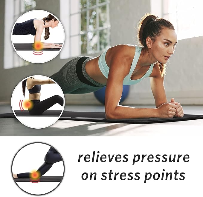 MICRODRY Deluxe Fitness Exercise Yoga Mat for Home & Gym, Extra Thick for High Impact Training, Multi Layered Skid Resistant Surface, Odor Neutralizing with Carrying Strap-FlexoryFit