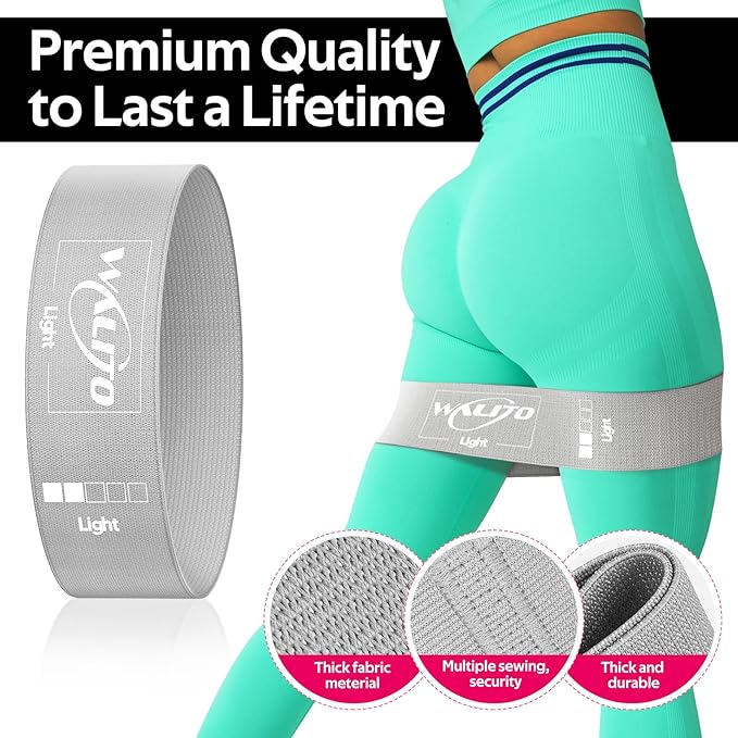 Fabric Resistance Bands for Working Out - Booty Bands for Legs -Glutes Training for Women and Men - Exercise Bands for Squats, Yoga, Physical Therapy -Home Gym Fitness-FlexoryFit