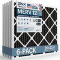 BNX TruFilter 20x22x1 MERV 12 Odor Defense (6-Pack) AC Furnace Air Filter with Activated Carbon - MADE IN USA - Pleated Air Conditioner HVAC AC Furnace Filters - Removes Odor, Mold, Bacteria, Smoke
